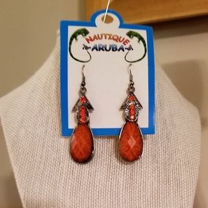 STUNNING Orange  Pierced Earrings
